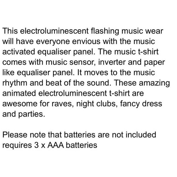 Union Jack T-shirt Sensor Black Electric Light Up Flashing Patch Flashwear XL - Picture 11 of 13